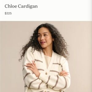 Jenni Kayne Cream and Brown Women's Cardigan